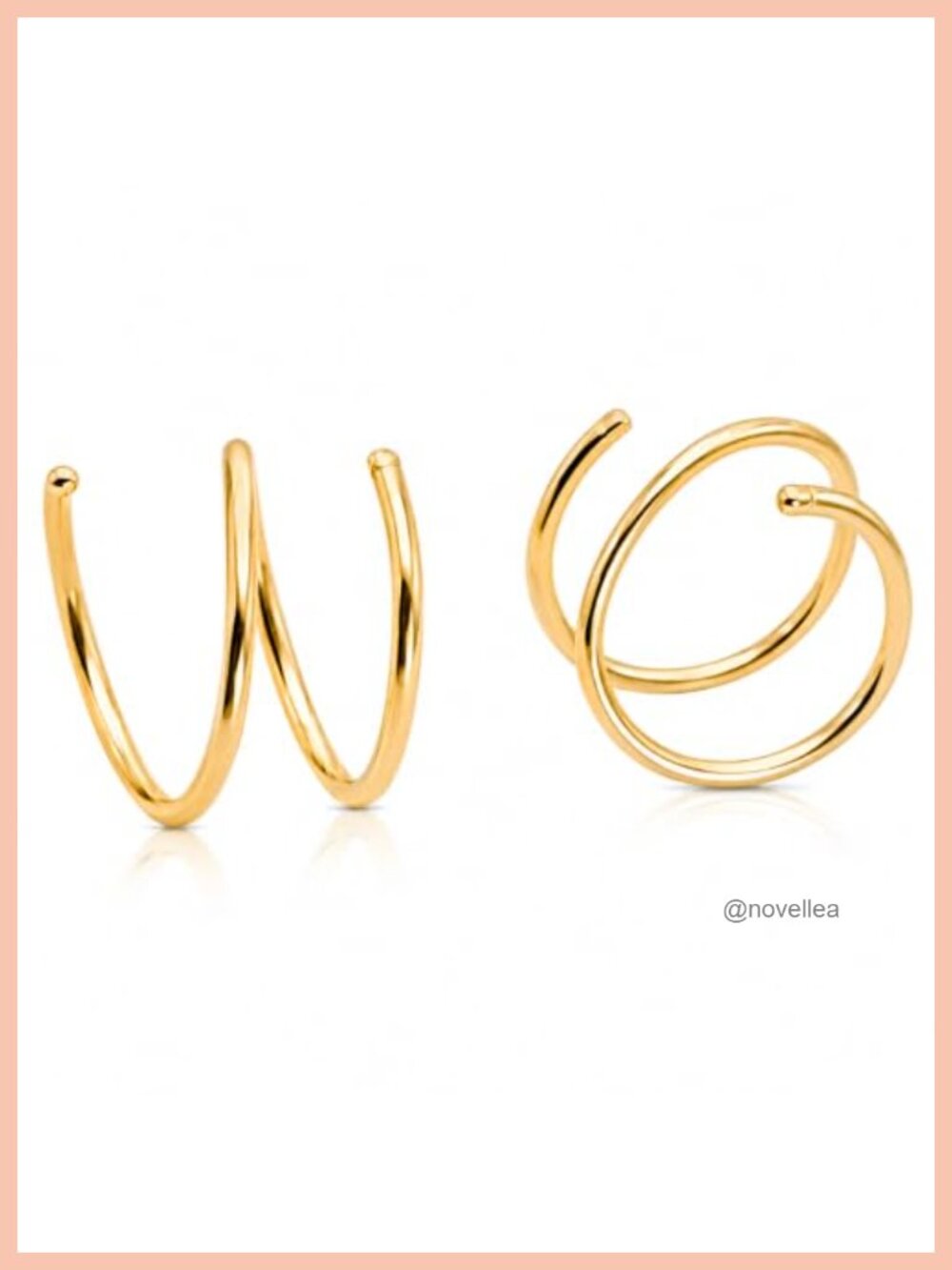 14K Gold Filled Double Hoop Twist Earrings for Single Piercing Tiny Spiral